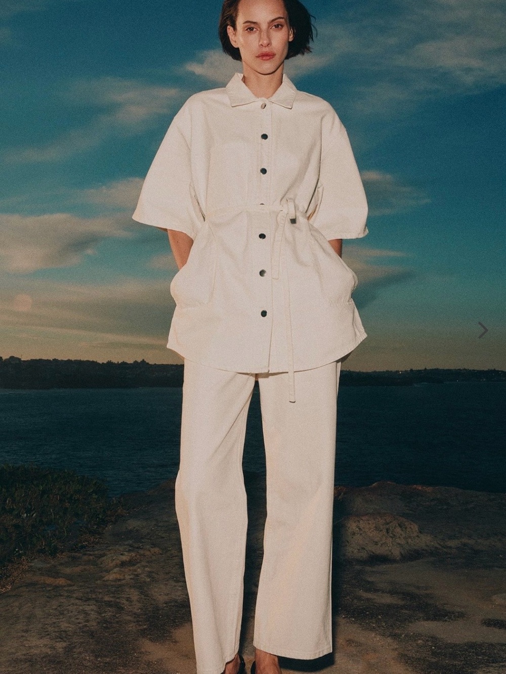 Nude Lucy Organic White Denim Shacket/Dress